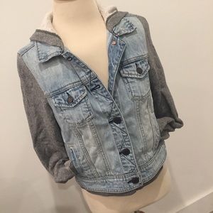 American Eagle Small Jean Jacket with hood